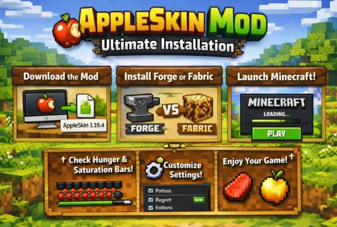 AppleSkin Mod in Minecraft (2026): Ultimate Installation